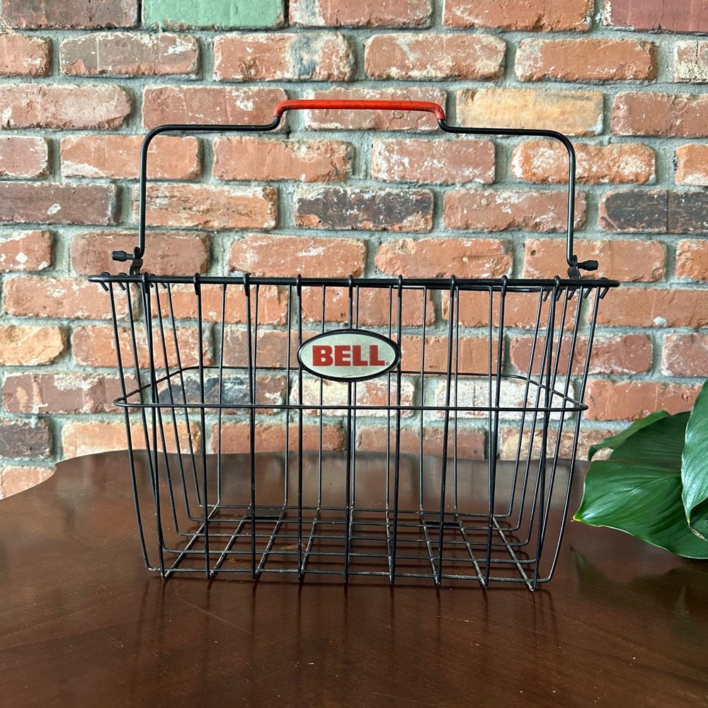 Bell Sports Black Wire Bicycle Basket with Red Carry Handle